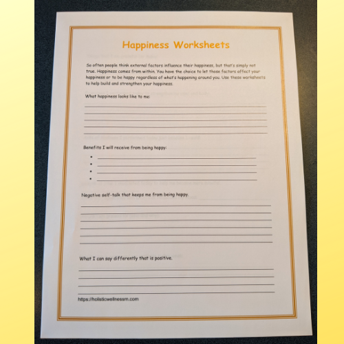 Happiness Worksheet Bundle - Holistic Wellness RN Shop